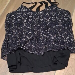 Maurices Black and White Asymmetrical Camisole